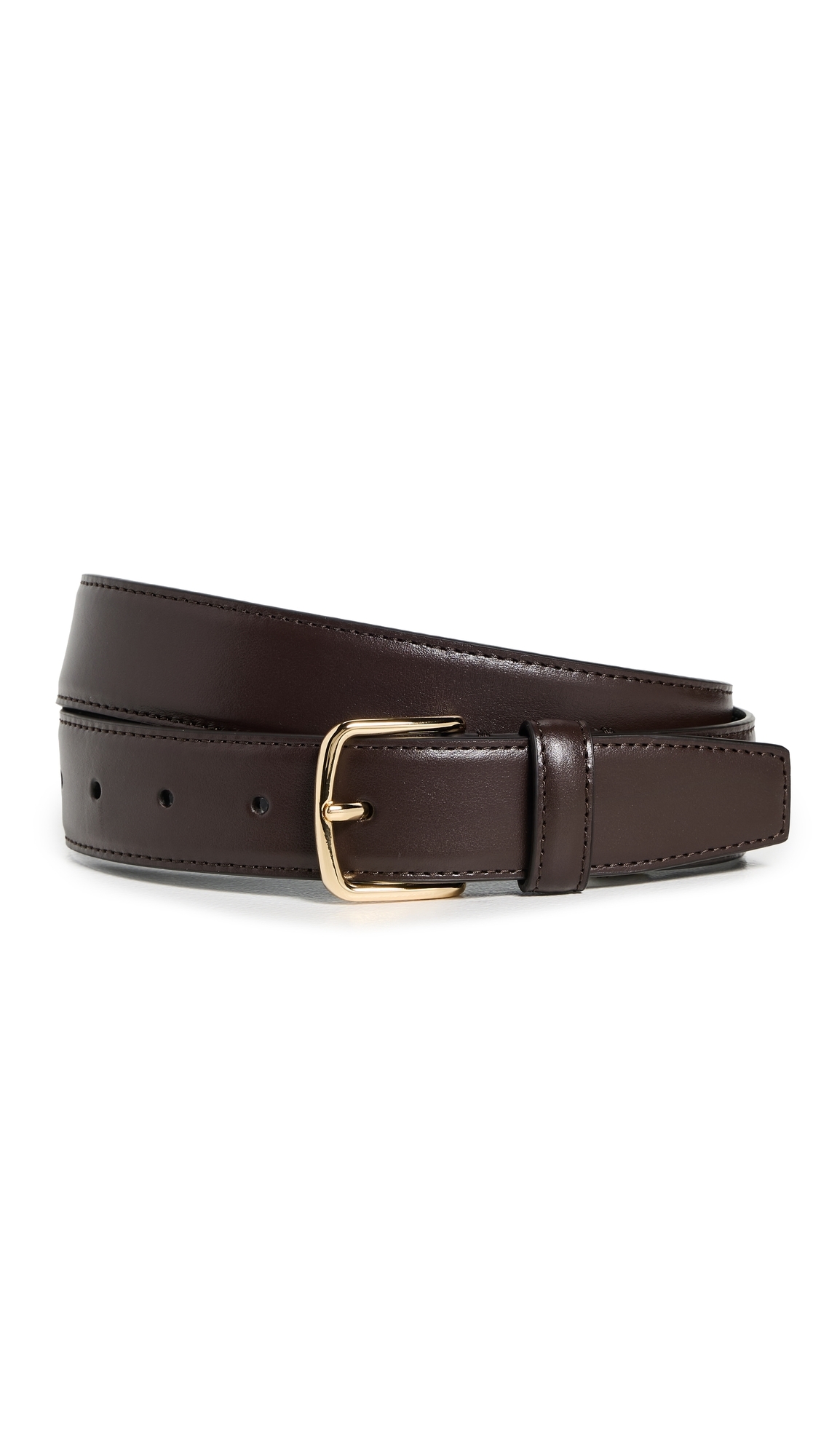 32mm Stitched Fe Belt Cacao Brown