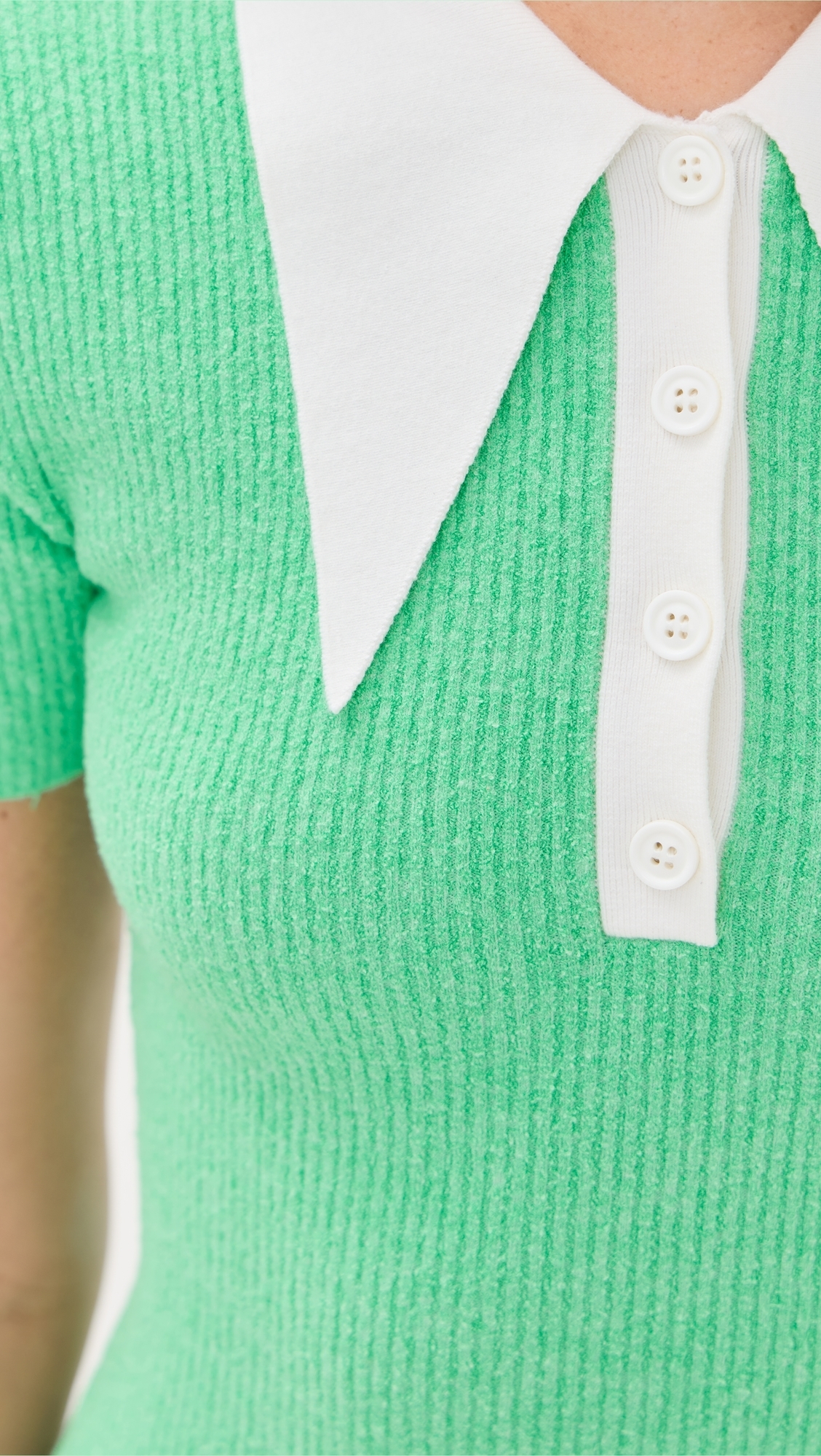 JoosTricot Mini Polo Dress Persian Green/Whipped Cream