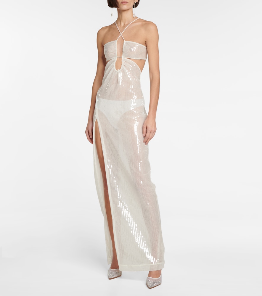 Bridal sequined tulle gown