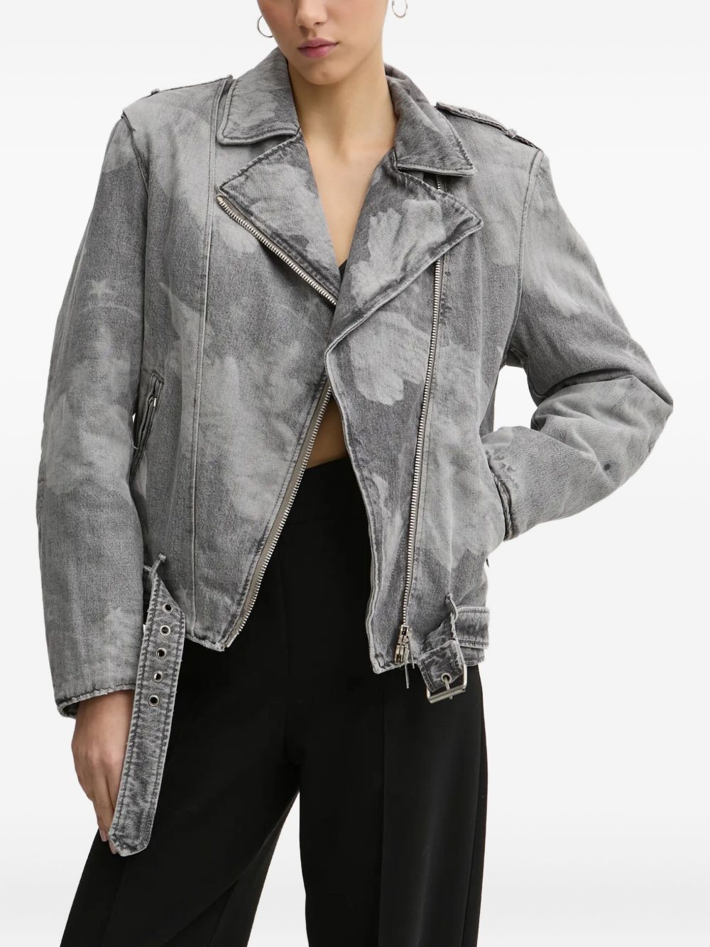 Angels denim biker jacket - Grey