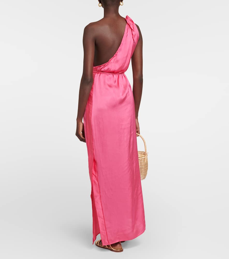 Isabelle one-shoulder satin kaftan