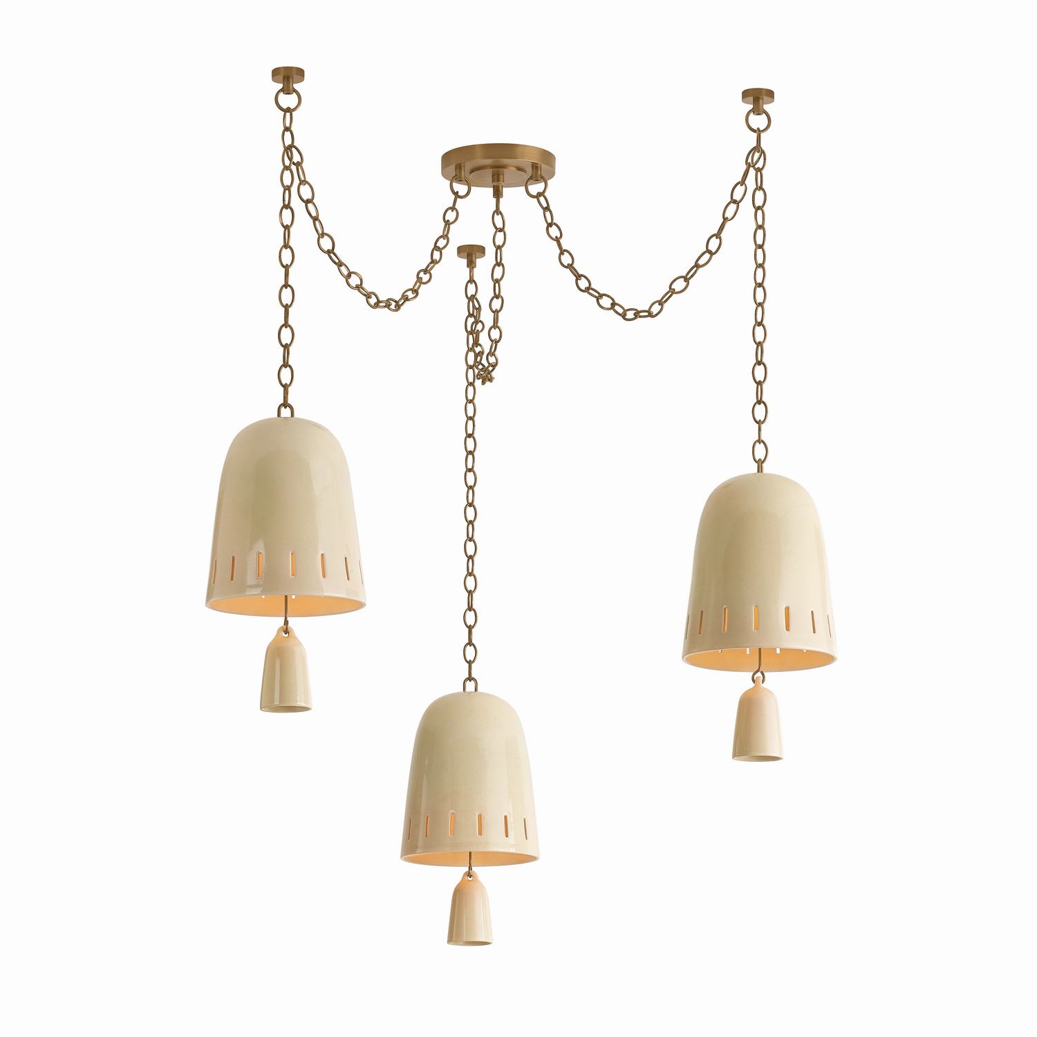 Patina Brass Chandelier from the Omi Collection