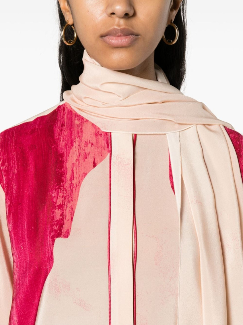 Pink Printed Crepe De Chine Shirt