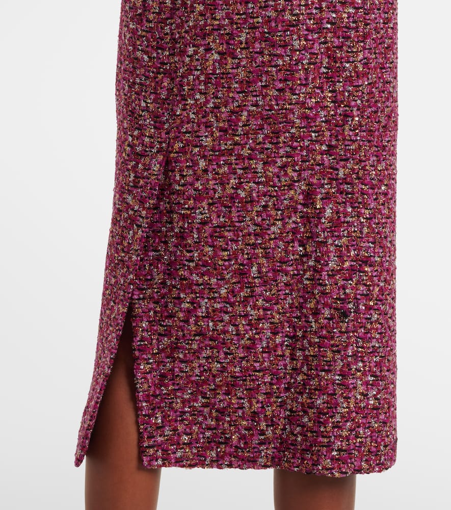 Sequined tweed midi skirt