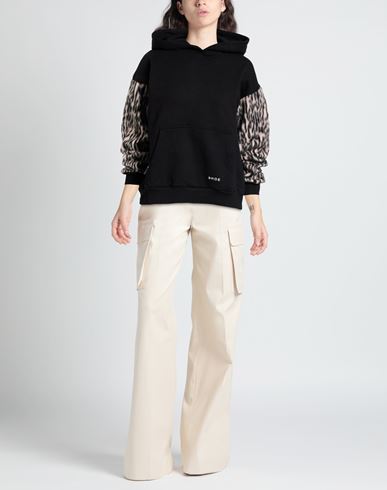 Woman Sweatshirt Black Size XL Cotton, Polyester