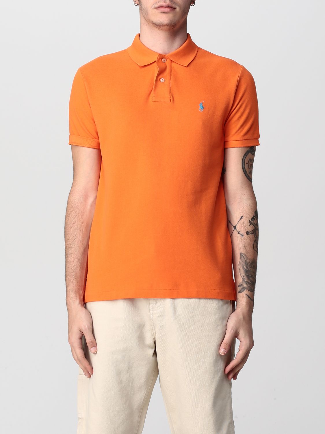 Polo Shirt Men color Orange