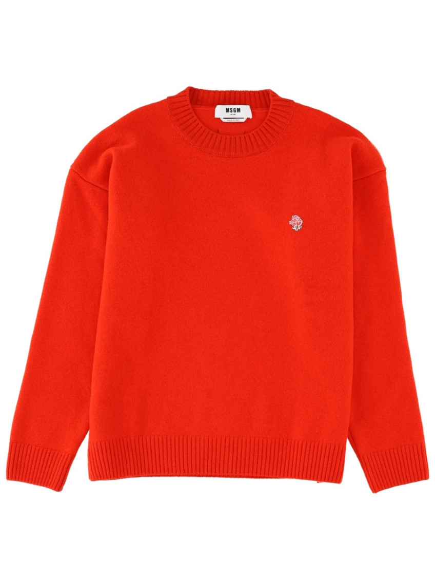 MSGM - ribbed neckline knit sweater and cuff