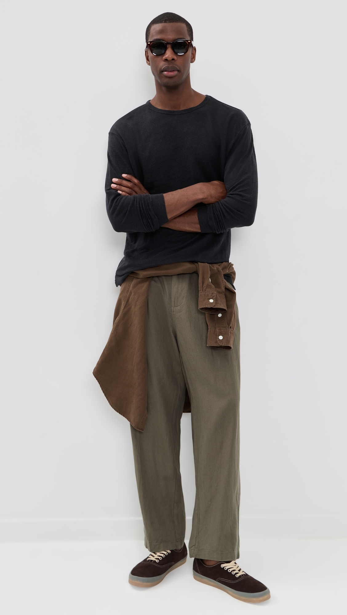 Linen Long Sleeve Sun Tee Night