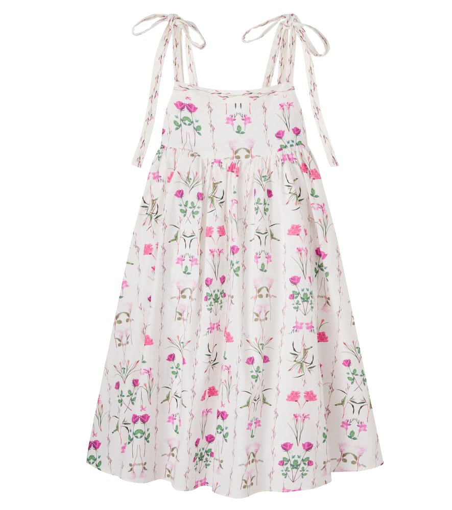 Floral cotton and linen dress