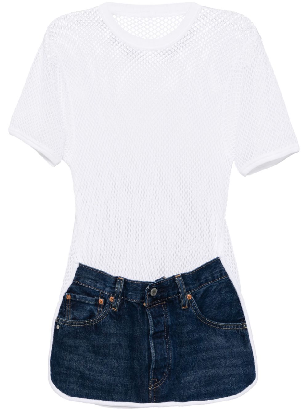 Mesh short-sleeve T-shirt - White