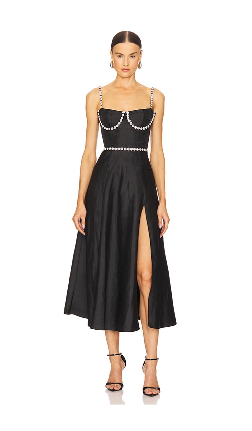 V. Chapman MIDI-KLEID CORA CORSET in Black. Größe 6. Also in 0