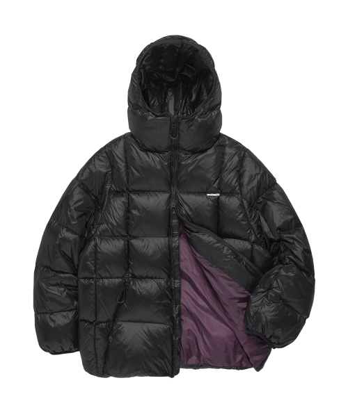 HOODED DUCK DOWN JACKET BLACK