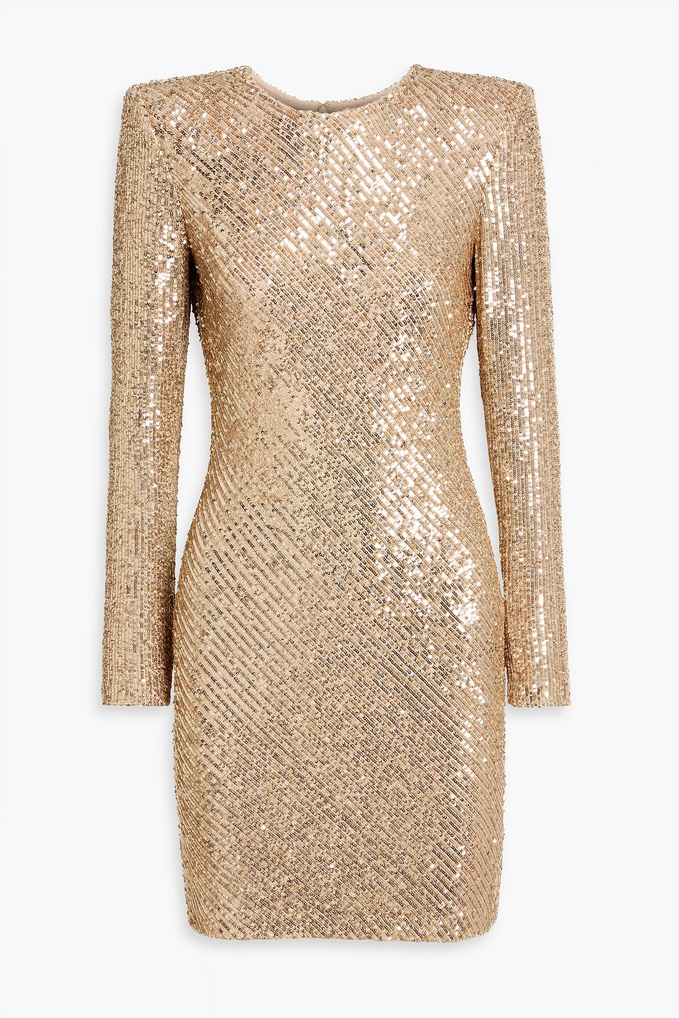Sequined stretch-tulle mini dress - Metallic - US 12