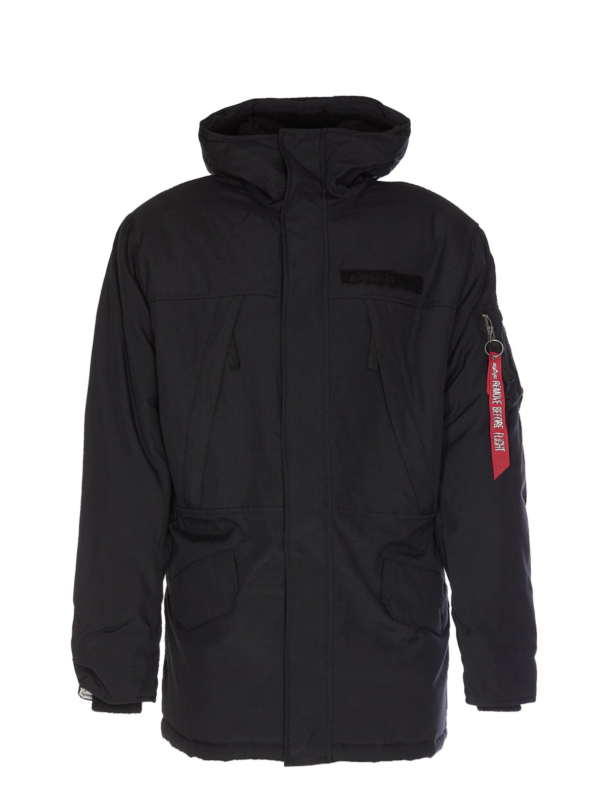 Jacket with striped hoodie