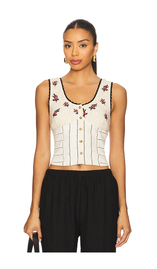 Free People Rose Bud Knit Top in Ivory. -  XL also in L, M