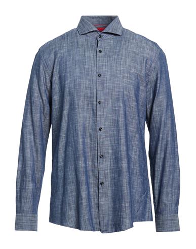 Man Shirt Slate blue Size 14 ½ Cotton, Linen