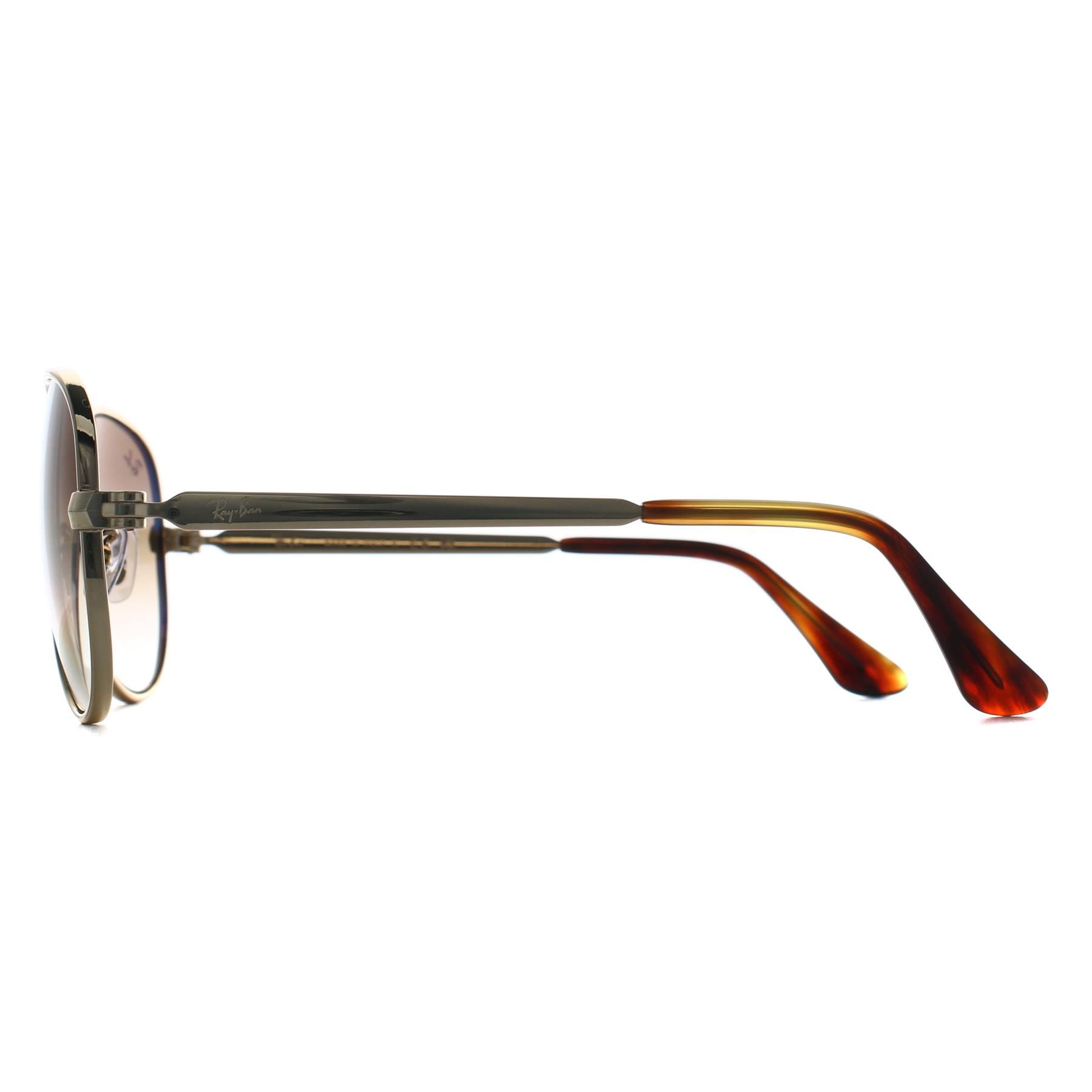 Ray-Ban Aviator Max Sunglasses in Brown & Gold. a