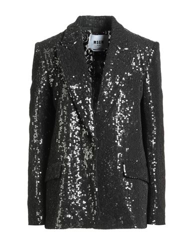 Woman Blazer Black Size 6 Cotton, Polyamide, Polyester