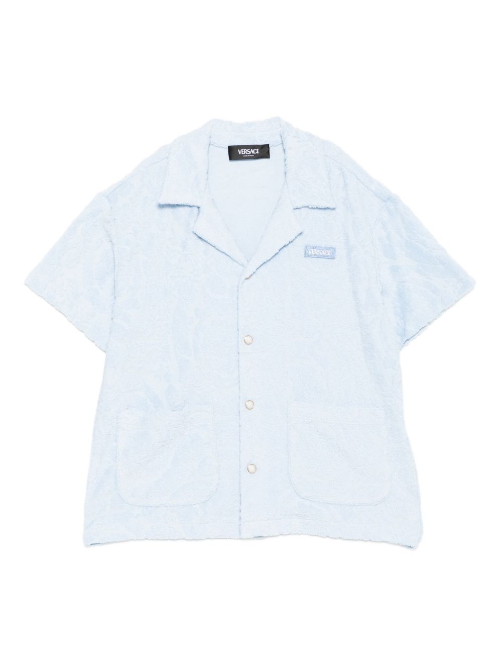 Barocco jacquard towel shirt - Blue