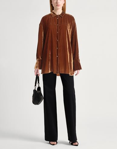 Woman Shirt Brown Size 2 Viscose, Polyamide