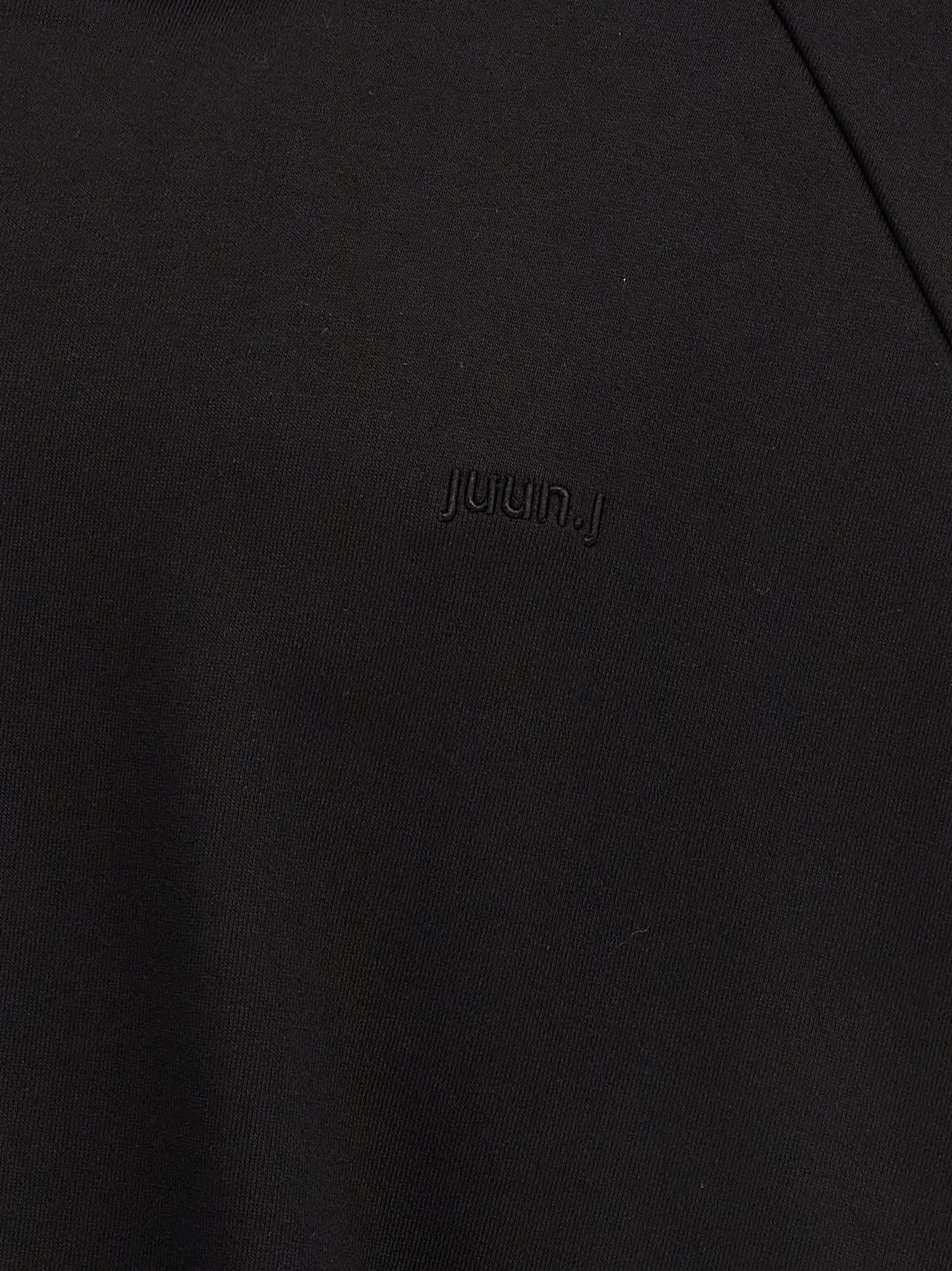 Drawstring cotton hoodie - Black