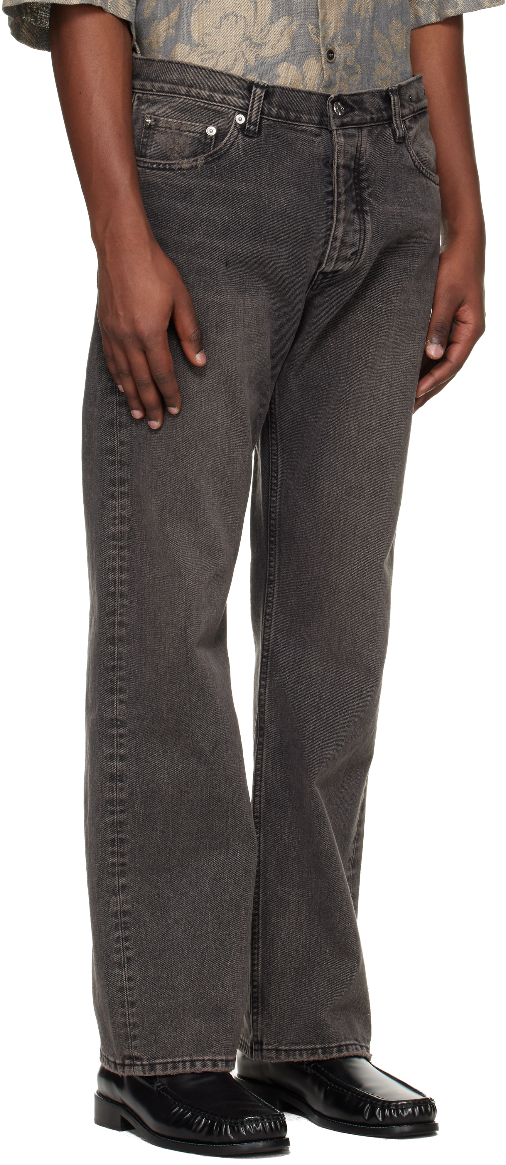 Black Relaxed Bootcut Jeans