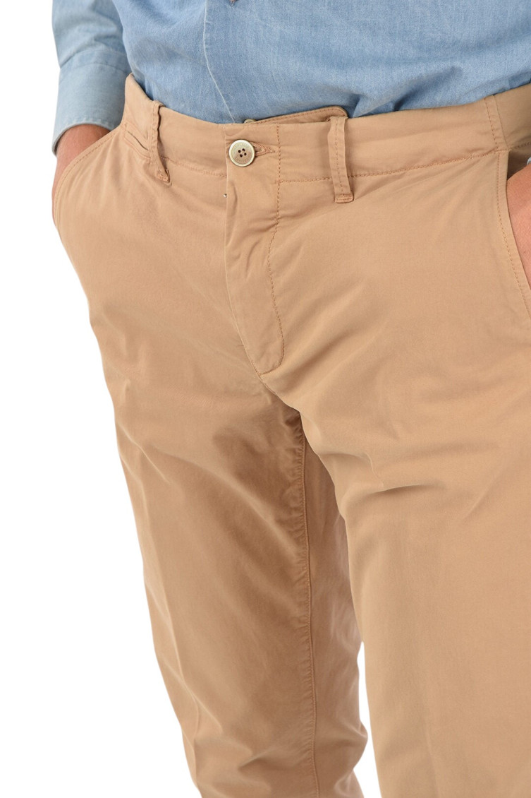 Beige Regular Chino Trousers