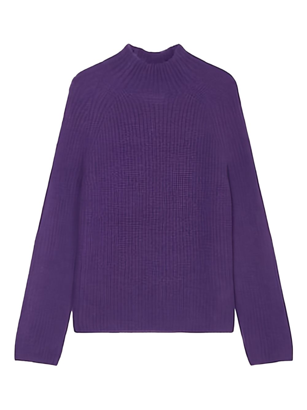 Roll neck textured sweater - Purple