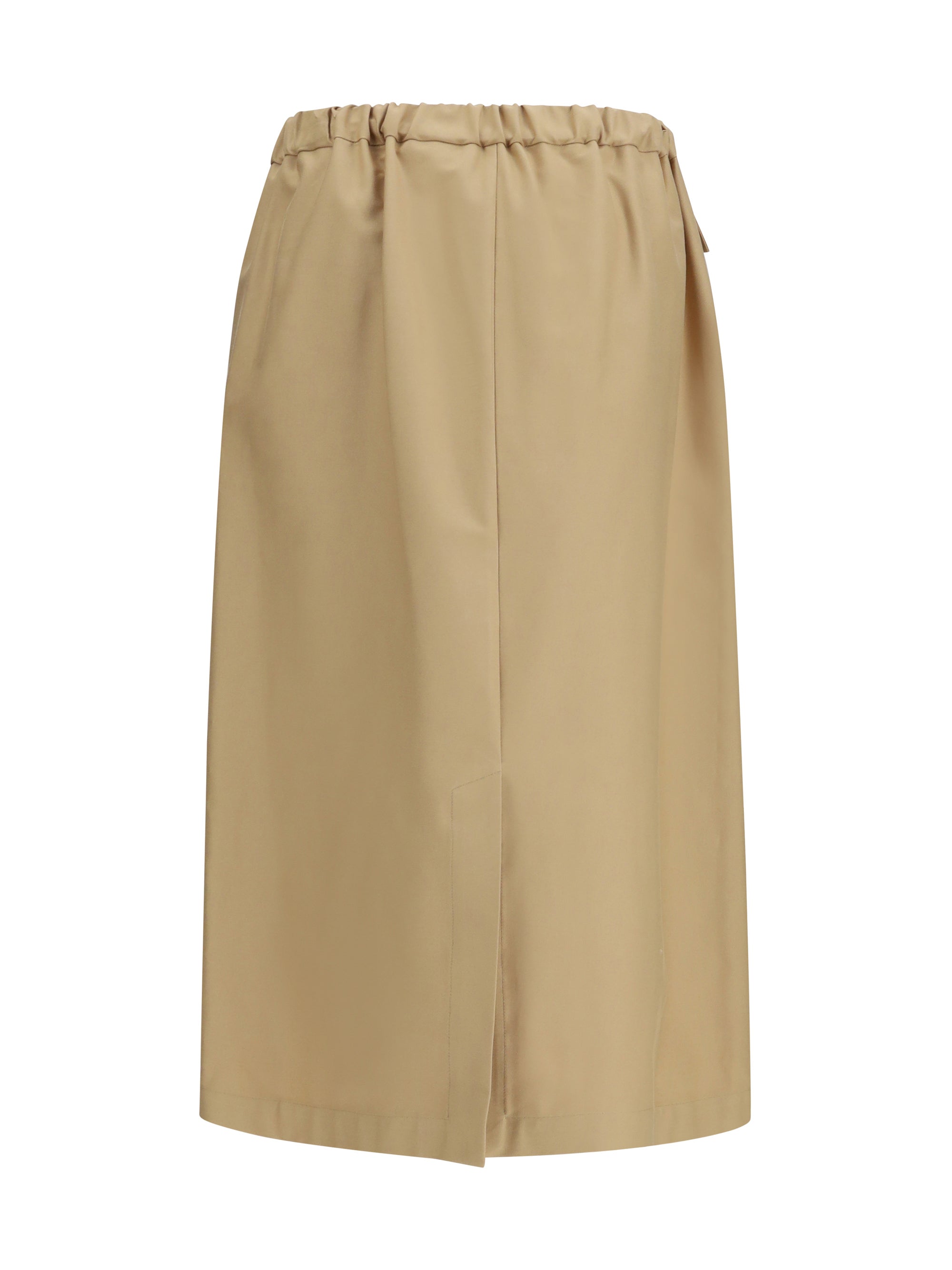 Cotton Midi Skirt — Gray