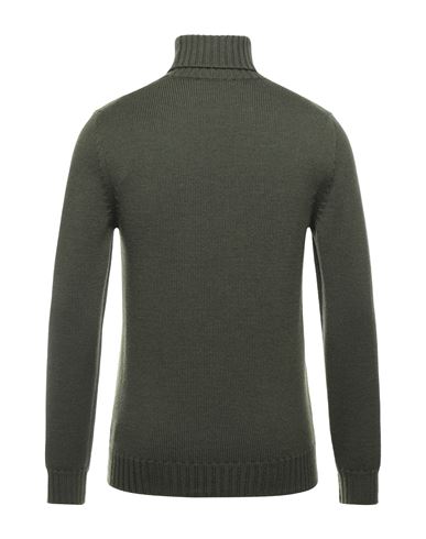 Man Turtleneck Military green Size 36 Merino Wool