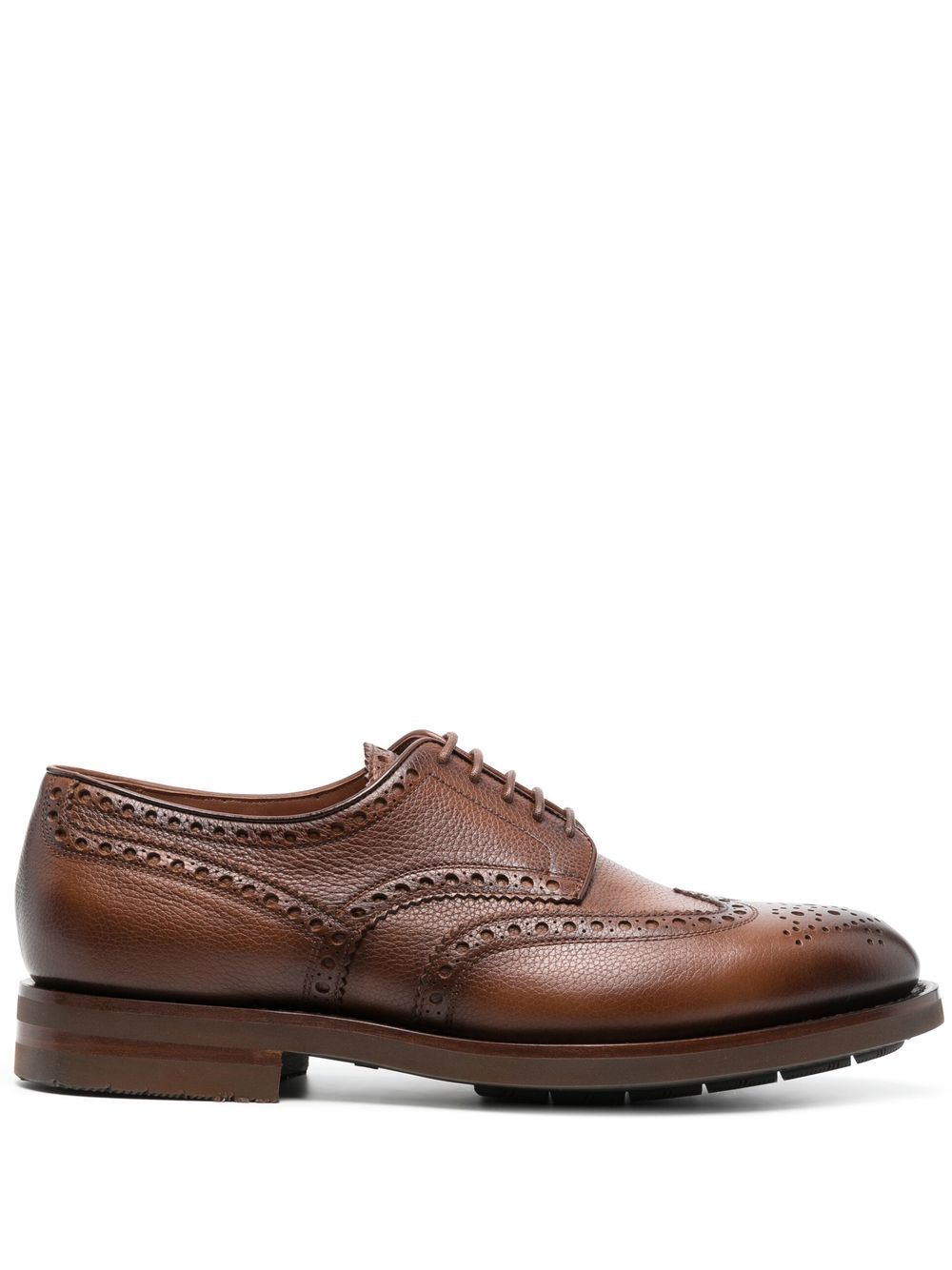Leather Derby brogue shoes - Brown