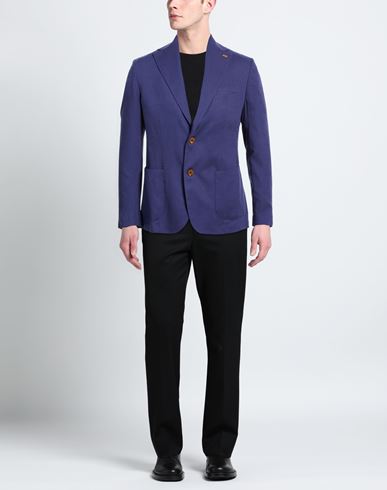 Roberto P Luxury Man Blazer Purple Size 36 Linen, Viscose