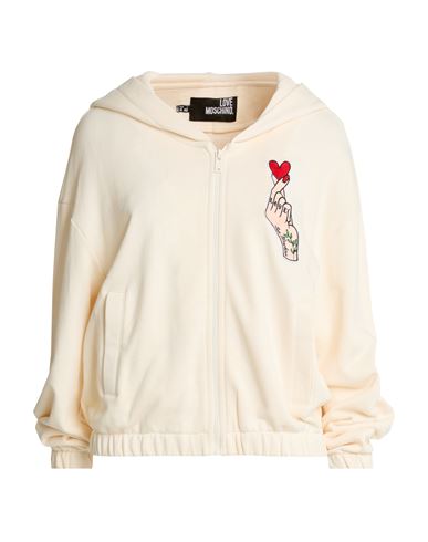Woman Sweatshirt Cream Size 2 Cotton