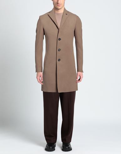 Man Coat Camel Size 42 Polyester, Viscose, Elastane