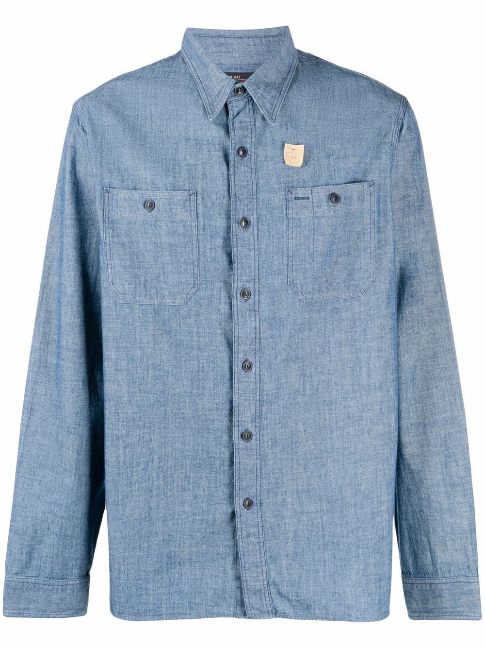 Button-down denim shirt - Blue