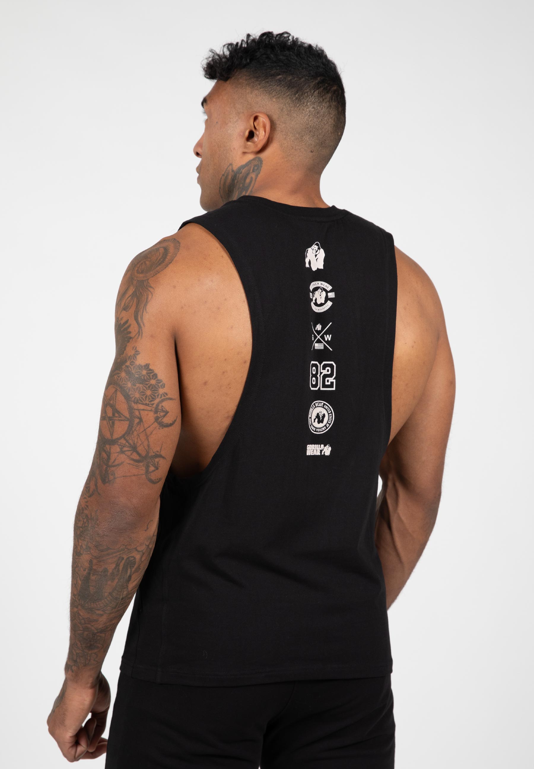 Lopez Drop Armhole Tank Top-Black