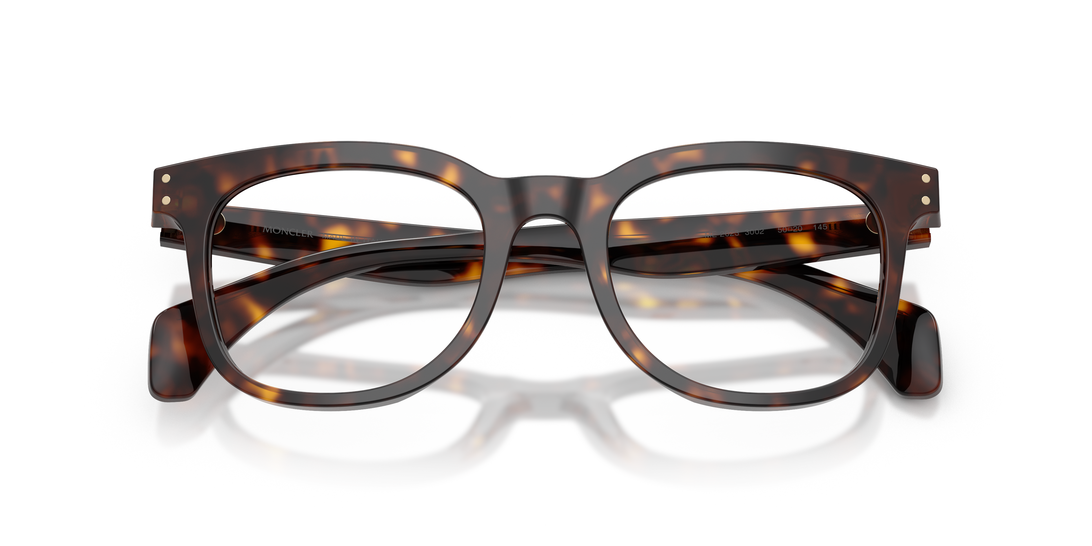 Moncler Unisex Moncler ME2023 3002 Monturas ópticas Acetato Tortuga Transparente Pantos Norma