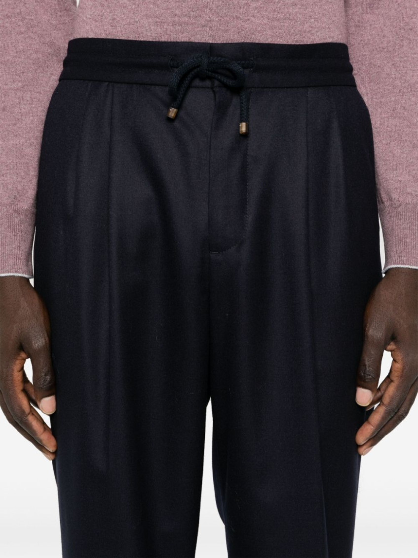 Mid-rise tapered trousers - Blue
