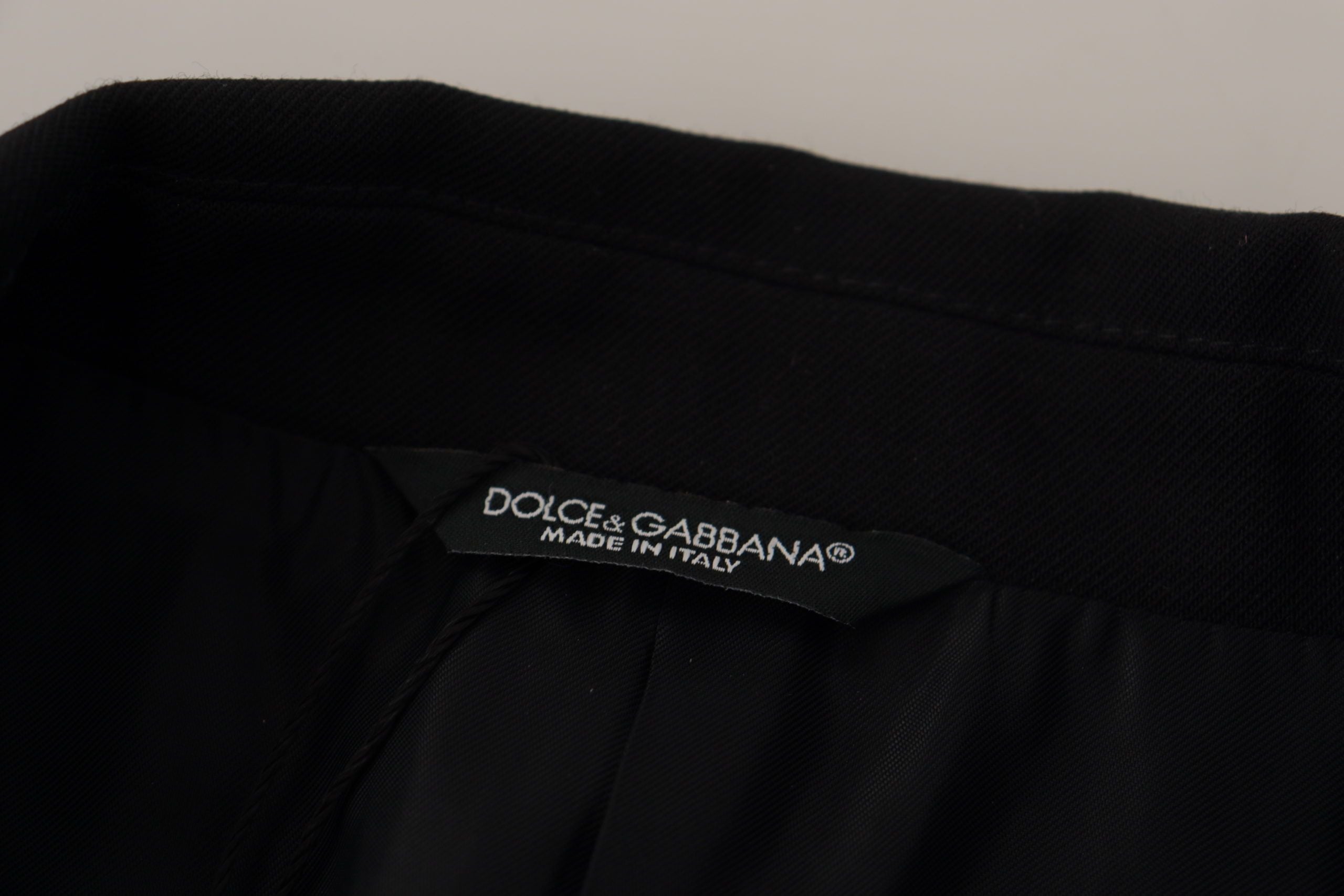 Virgin Wool Double-Breasted Blazer — Black