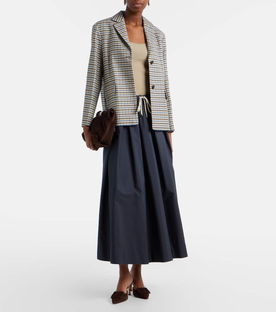 Pineta pleated cotton midi skirt