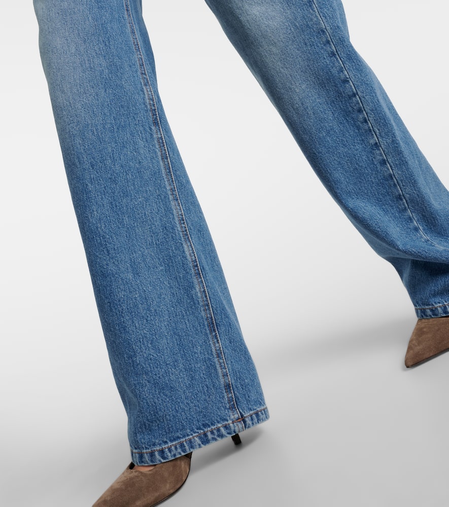 Mid-rise wide-leg jeans