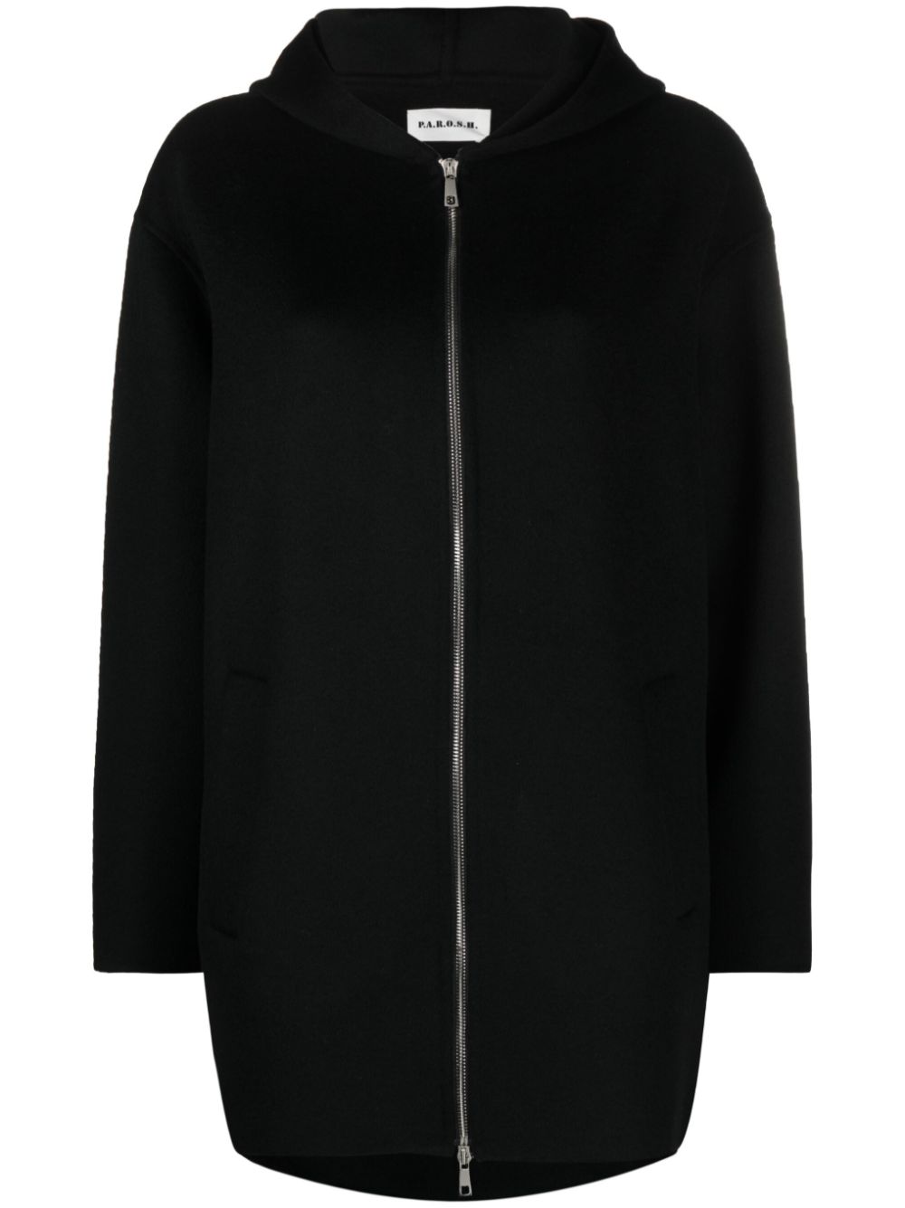 Hooded wool coat - Neutrals
