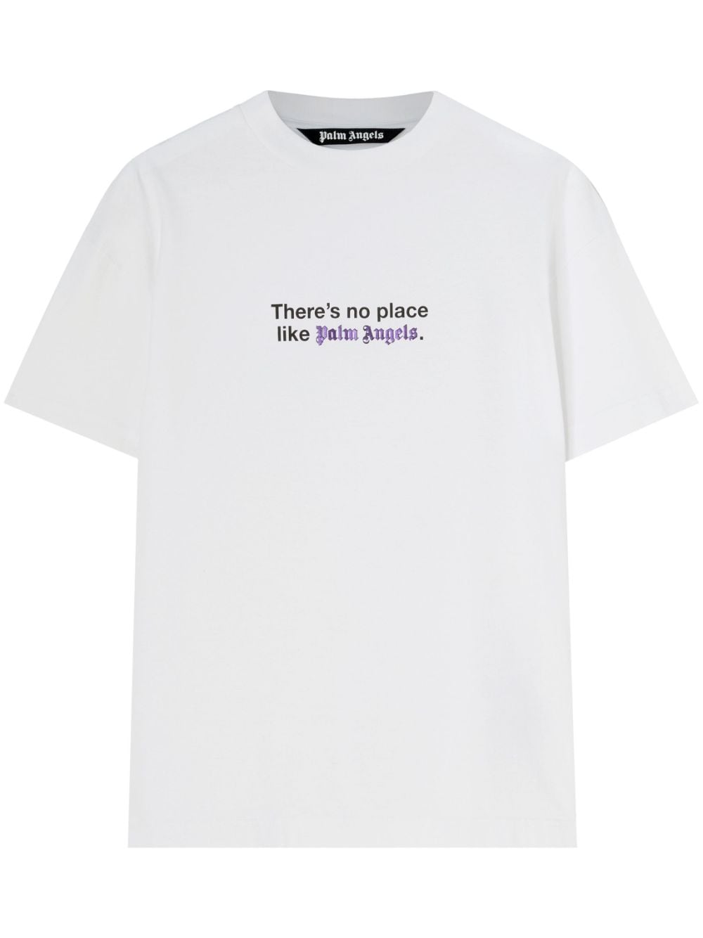 No Place slogan-print cotton T-shirt - White