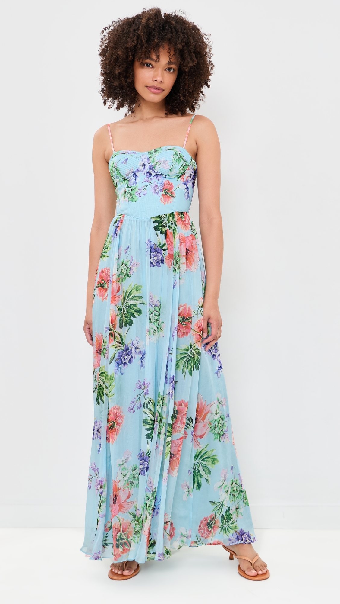 Corsetted Maxi Dress Blue
