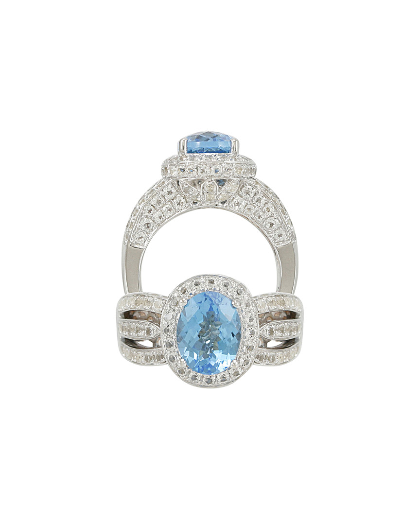Silver 5.62 Ct. Tw. Diamond & Topaz Ring
