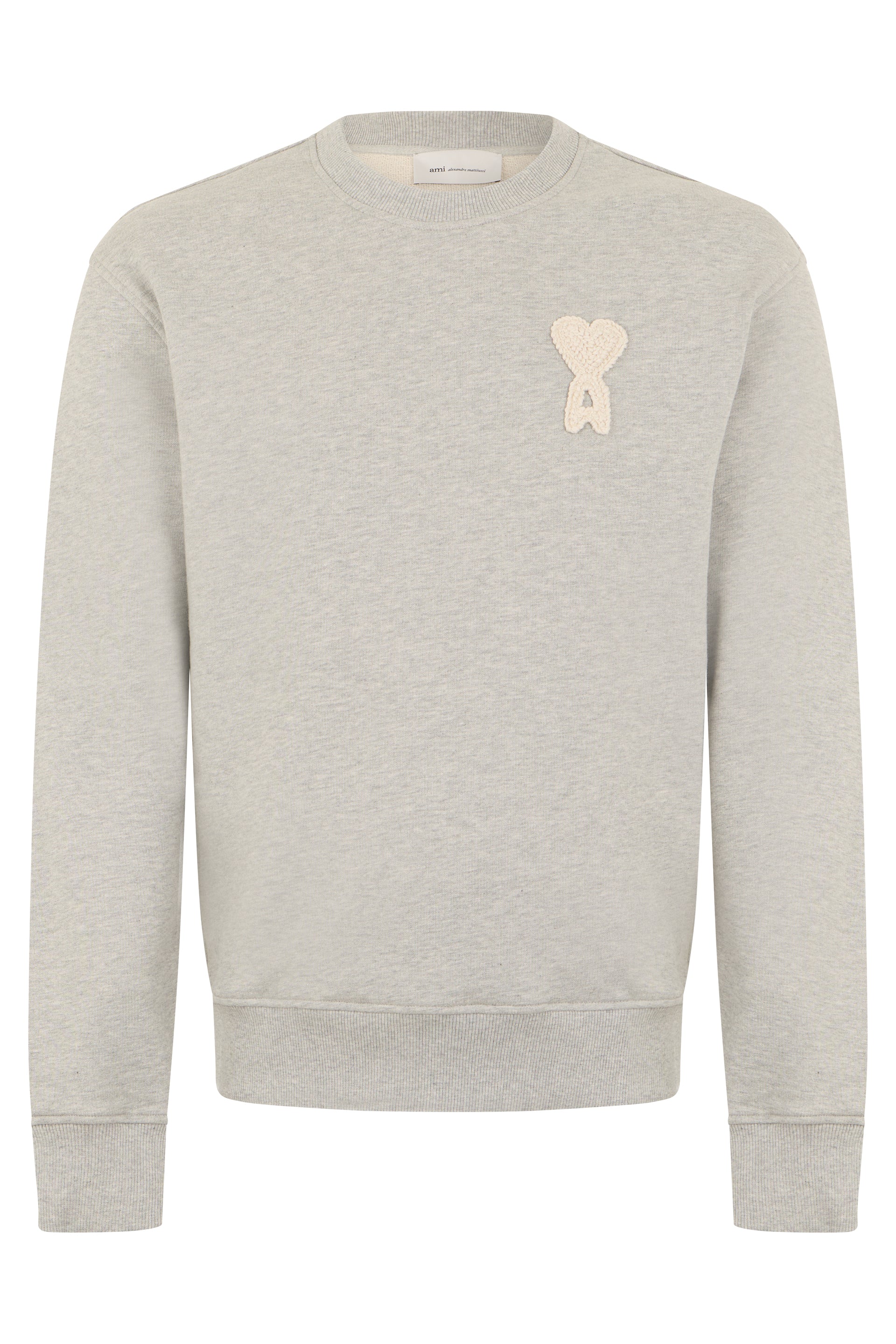 Cotton Crewneck Sweatshirt with Embroidered Chest Detail