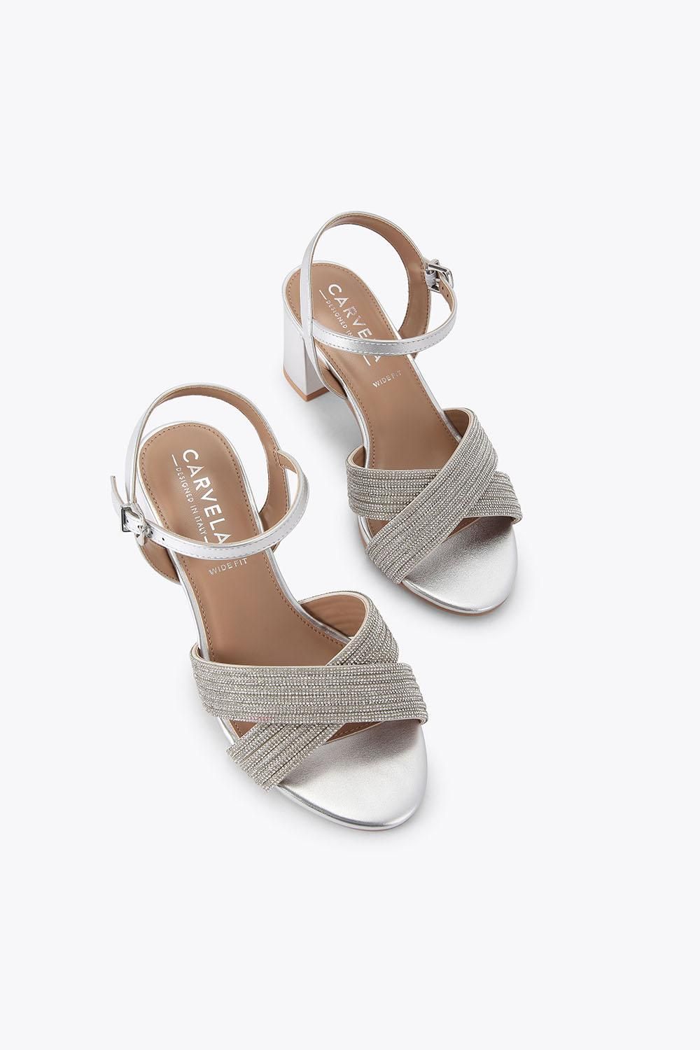 Carvela Women's 'Divine Block Wf' Sandals in Silver