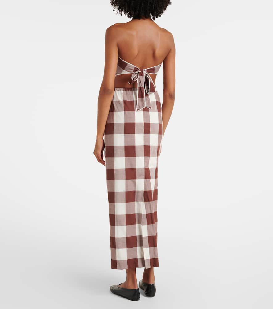 Callie gingham cotton crop top