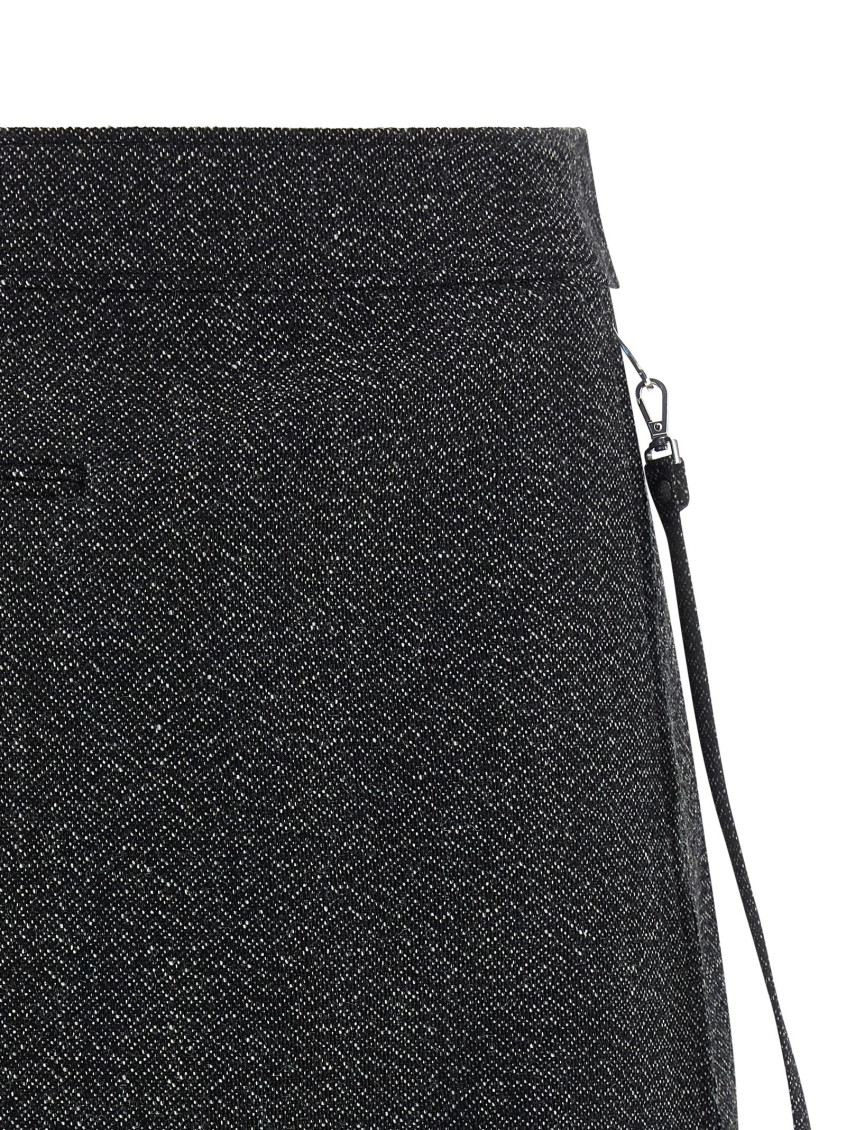 Zipped Caviar Mini Skirt