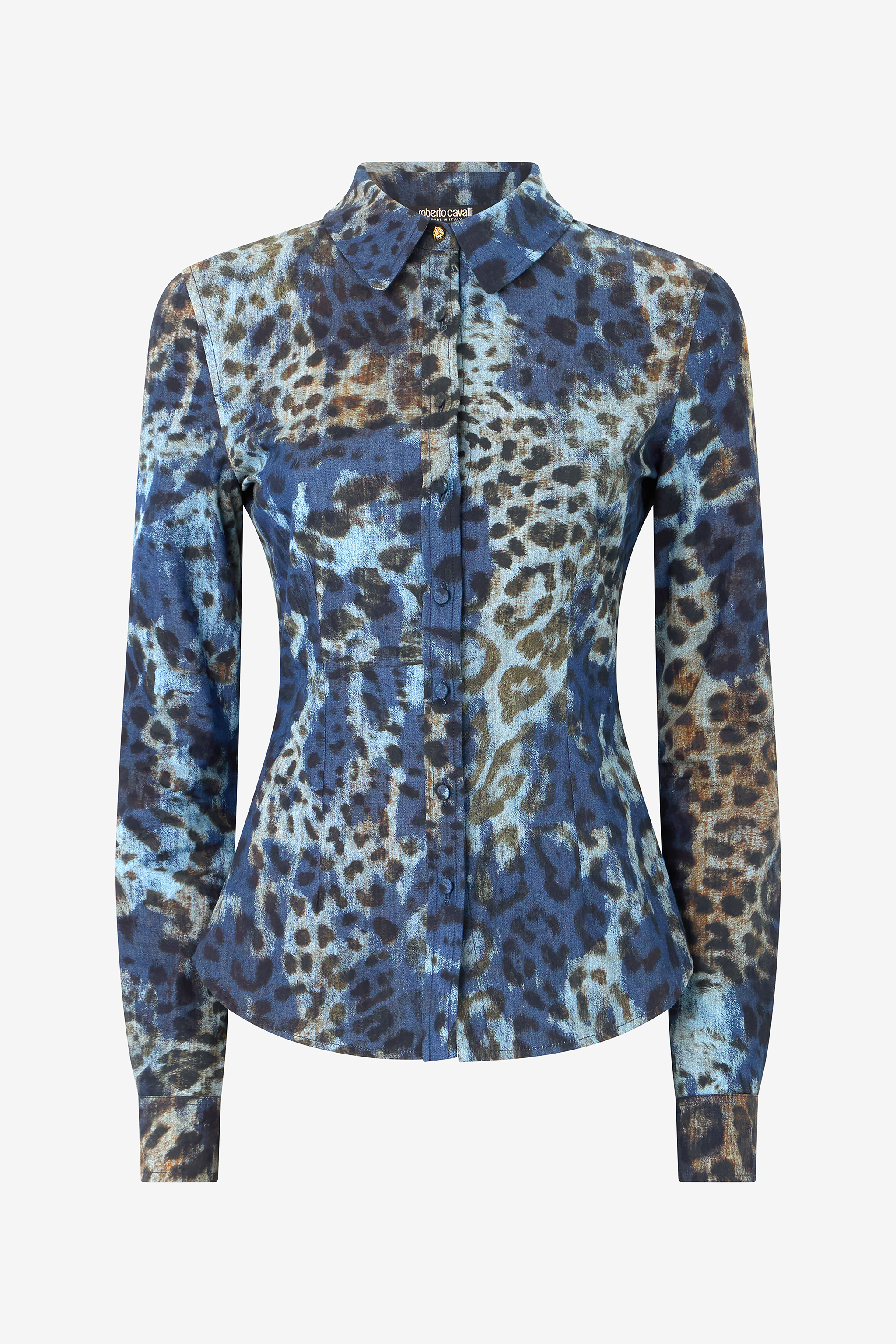 Cotton Shirt With Jaguar Skin Print